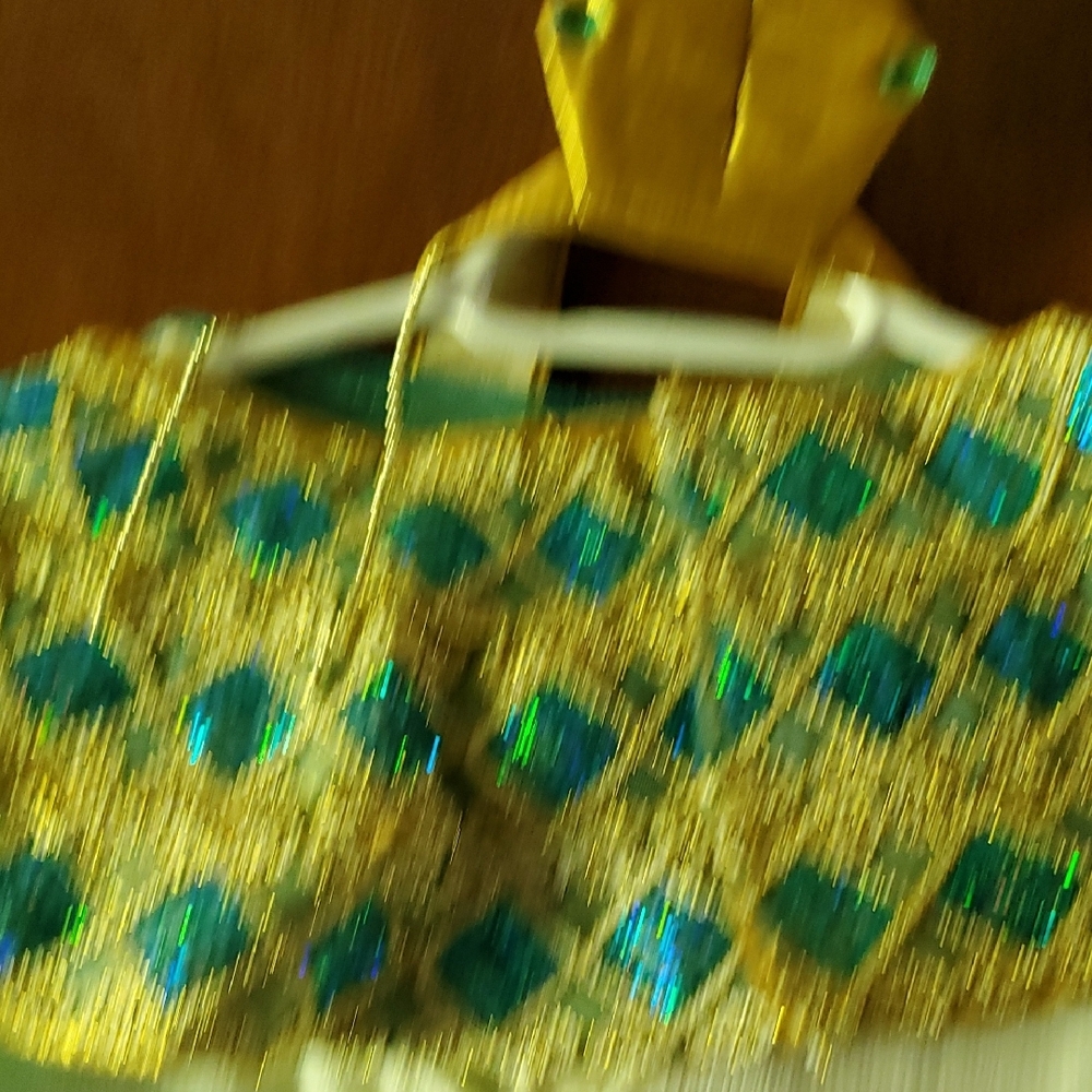 Cleopatra Costume - Women's XL, White Dress with Blue Cape, Headress - Picture 5 of 7